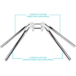 Rabbit Ears Handlebars - 1 Inch - Black -Motor Parts Shop rabbit ear comparison shots 2 3